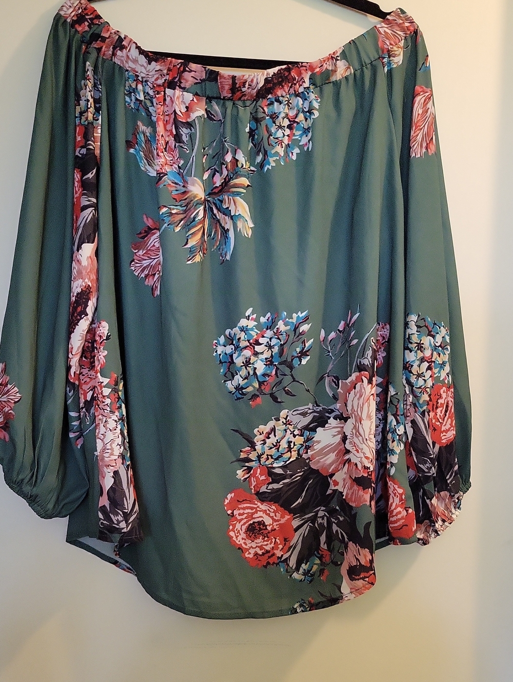 Floral Off-Shoulder Maxi Skirt - Green Floral